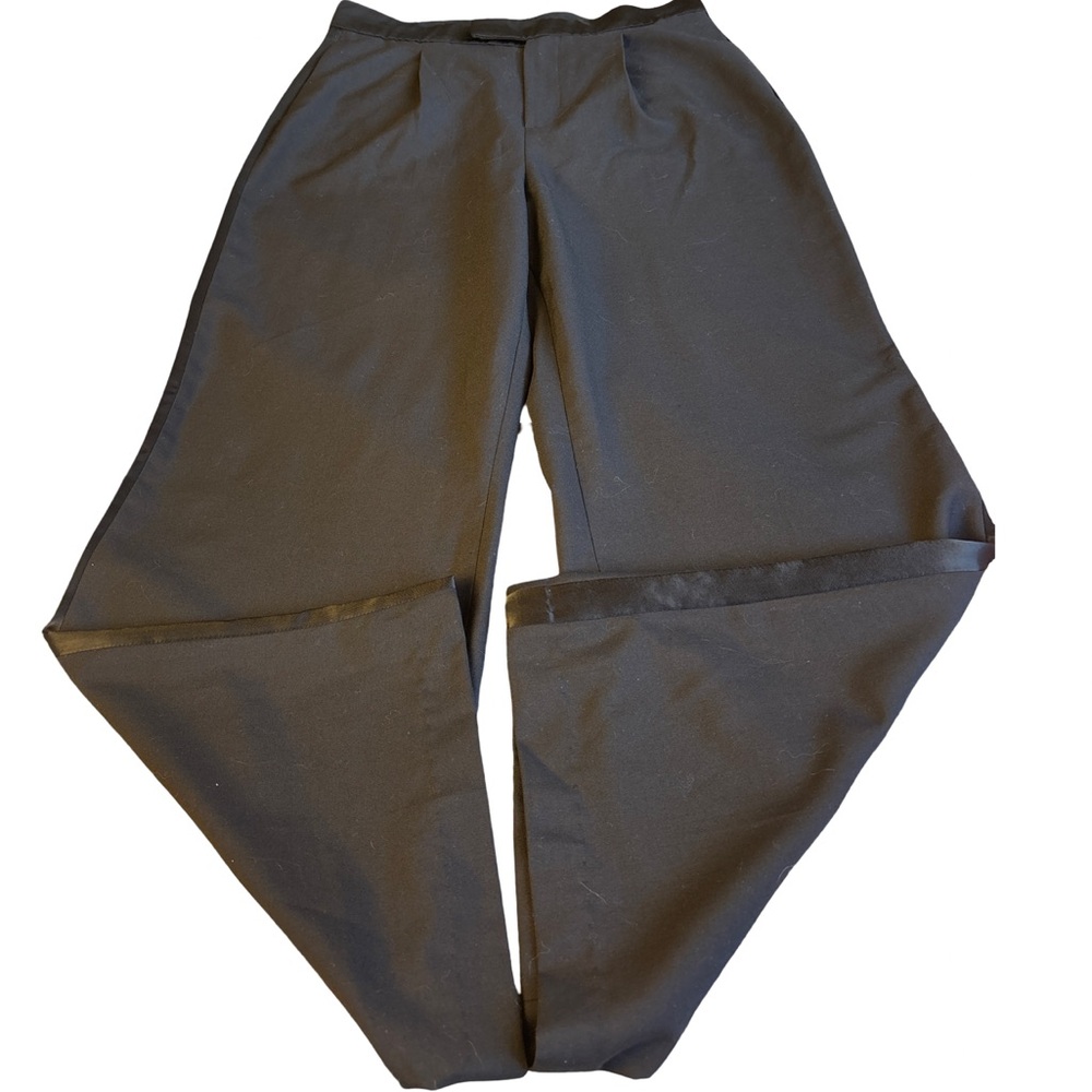 Mango MNG Black Wide Leg Tuxedo Stripe Dress Trousers